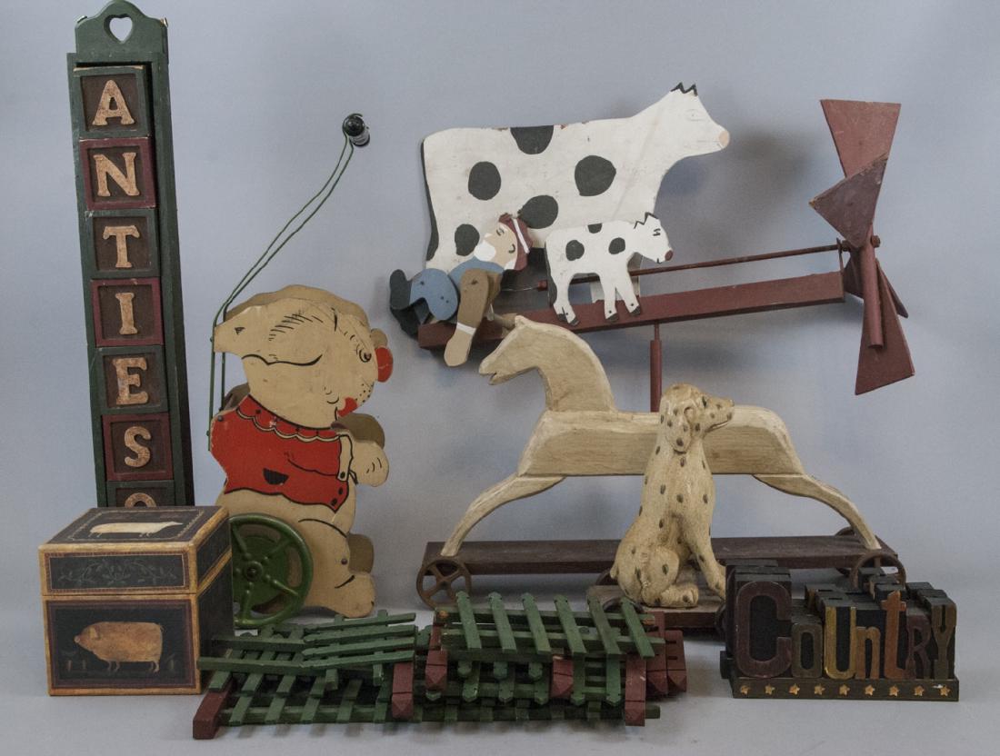 Lot Of Vintage & Antique Wooden Toys & Decorations (1 of 8)
