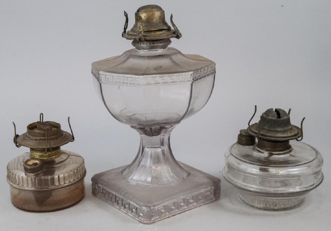 Three Antique Glass Kerosene Lamps (1 of 8)