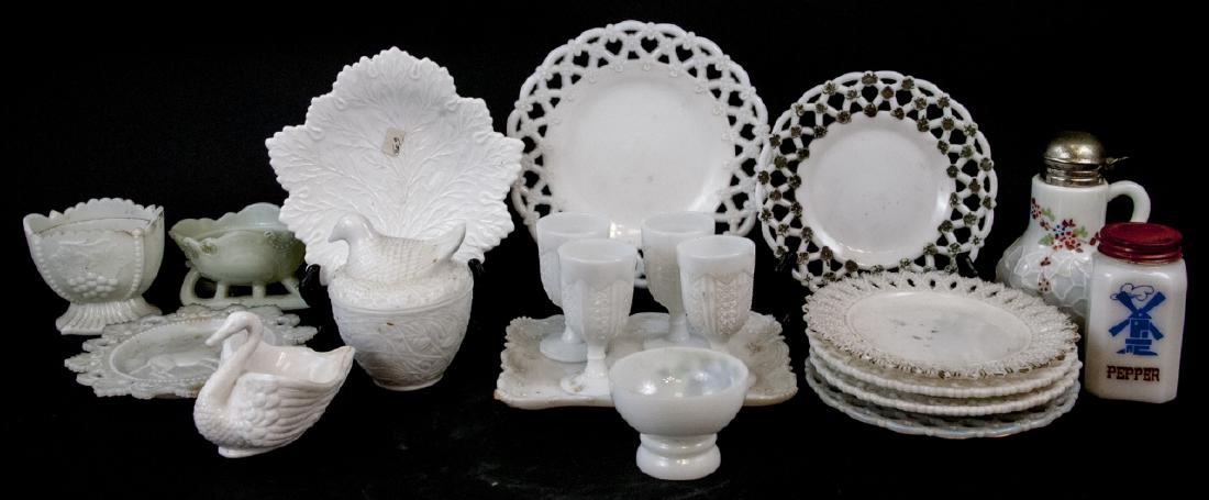 Lot Of Vintage Milk Glass Kitchen Items (1 of 11)