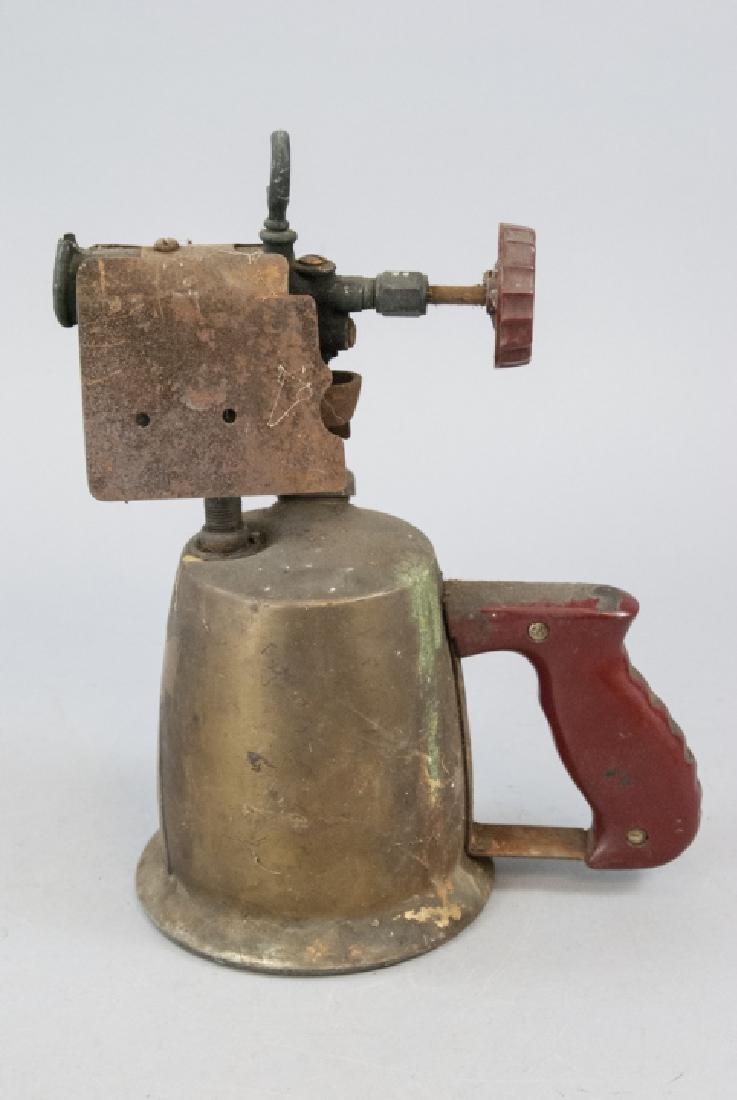 Antique Brass Blow Torch W/ Red Accents (1 of 5)