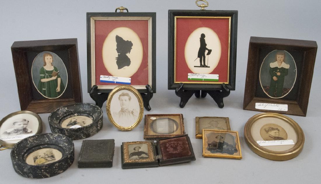 Antique Small Framed Portraits & Silhouettes (1 of 9)