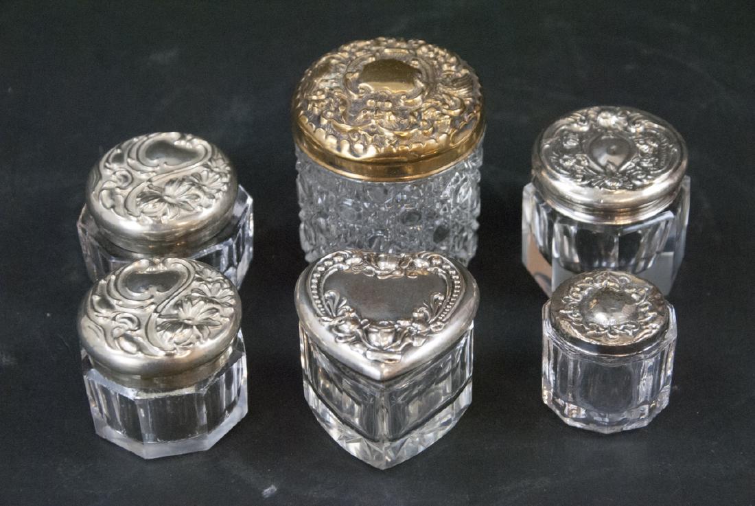 Collection of Sterling & Silver Plate Vanity Jars (1 of 10)