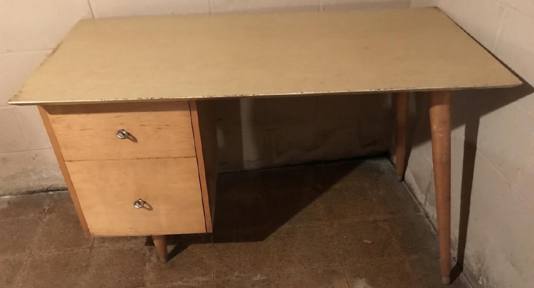 Mid Century Modern Blonde Wood Desk: Mid Century Modern Blonde Wood Desk. Measures 29 x 48 x 24 inches. Attributed to Paul McCobb but unmarked. Property of a Greenwich, CT estate.