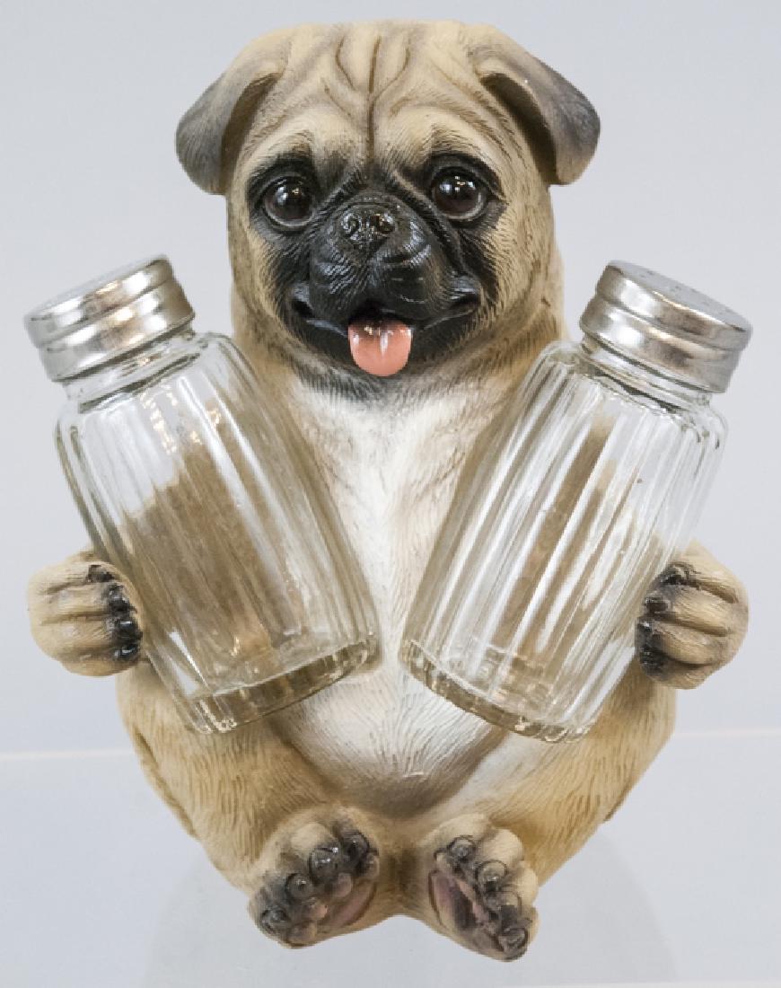 Figural Pug Statue to Hold Salt & Pepper Shakers (1 of 5)