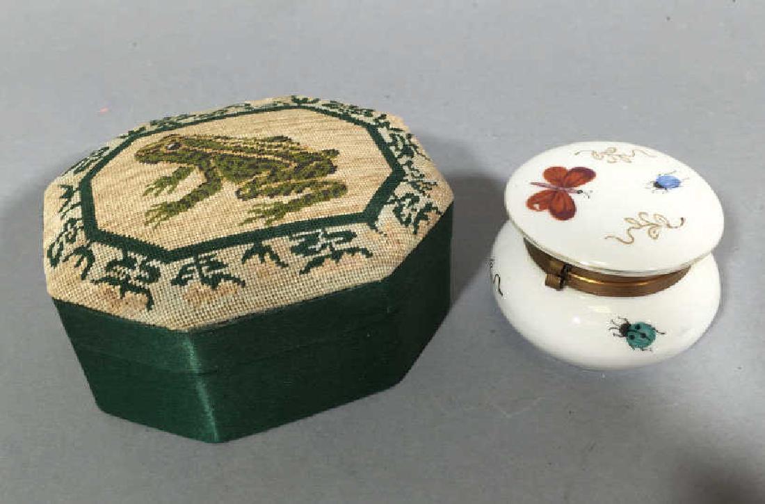 Petit Point Frog Jewelry Box & Butterfly Box (1 of 3)