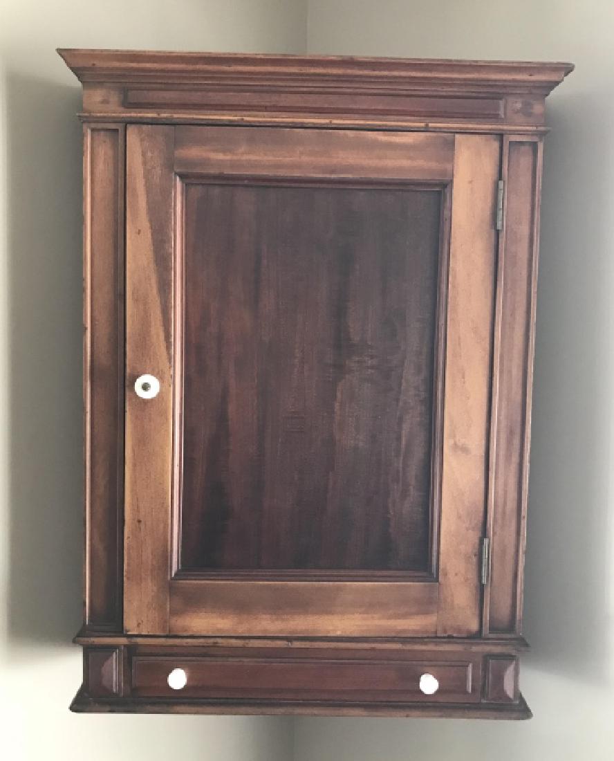 Antique 19th C Corner Wall Hanging Cabinet (1 of 3)