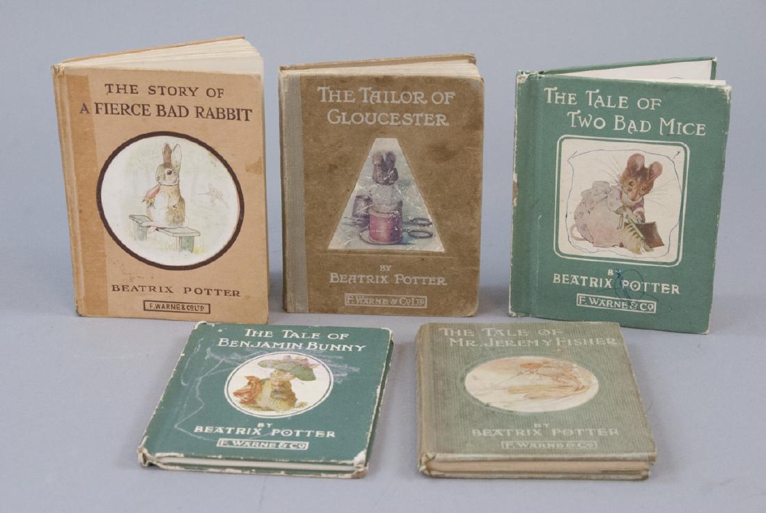 Collection Beatrix Potter Children's Books: Beatrix Potter Children's Books. Titles include The Tale of Benjamin Bunny, The Tailor of Gloucester, The Story of a Fierce Bad Rabbit, The Tale of Mr Jeremy Fisher, The Tale of Two Bad Mice. Each mea