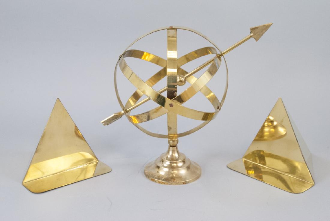 Vintage Gilt Brass Book Ends & Armillary Sphere (1 of 4)
