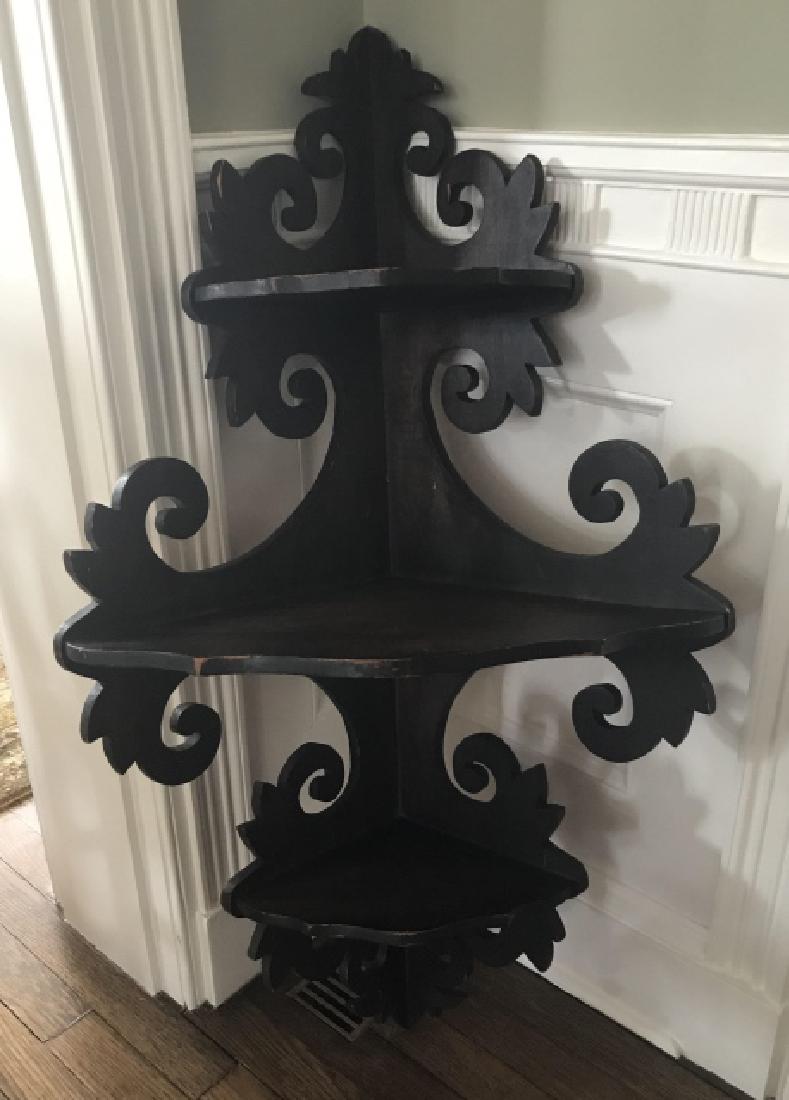 Antique 19th C Victorian Corner Wall Shelf Etagere (1 of 5)