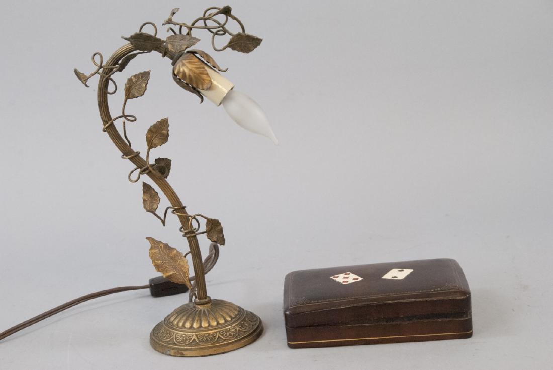 Vintage Table Lamp & Leather Playing Card Case (1 of 5)