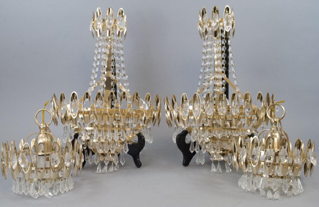 Mid Century Modern Gold Tone Crystal Lighting (1 of 9)