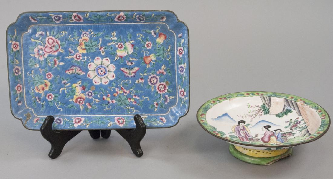 Two Chinese Canton Style Enamel Serving Pieces (1 of 5)