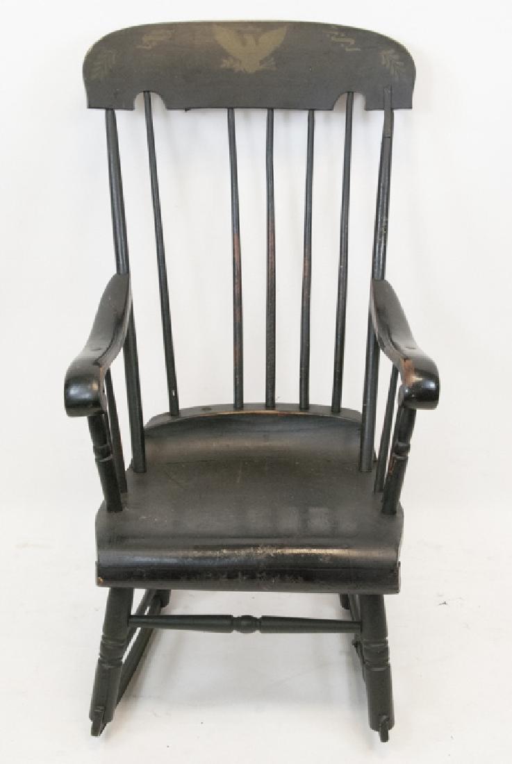 Antique Hitchcock Style Rocker Eagle Stencil (1 of 9)