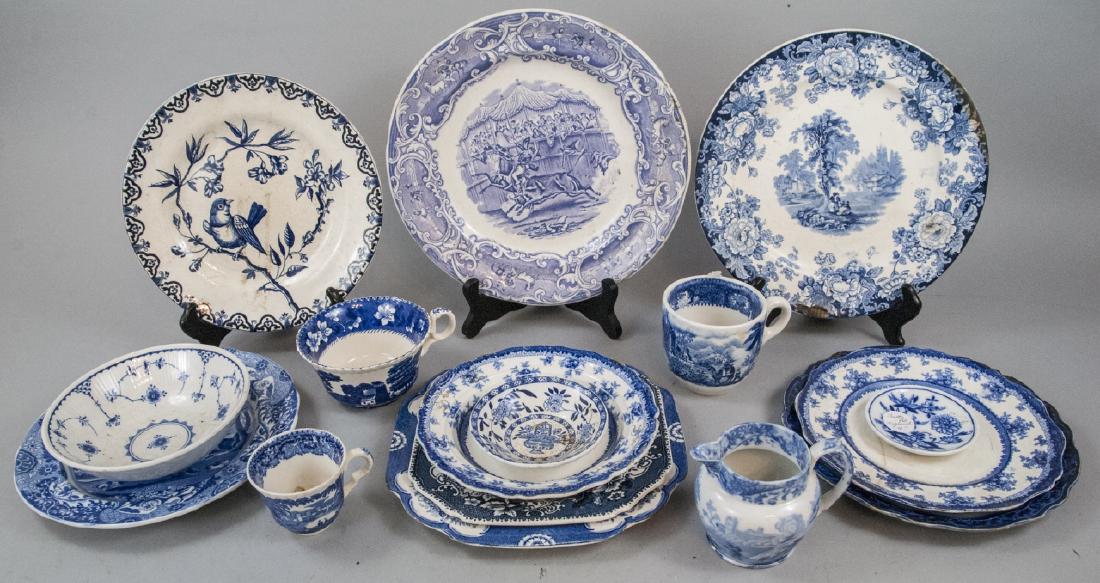 Lot Of English Blue & White Transfer Ware China (1 of 5)