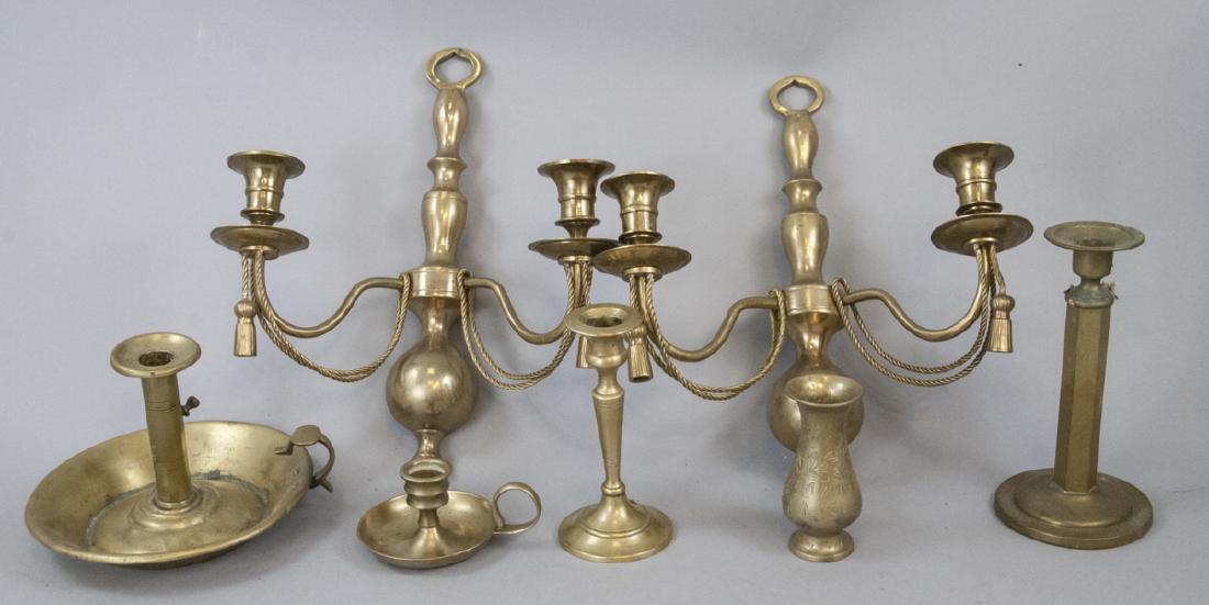 Assorted Lot Of Vintage Brass Candlestick Holders (1 of 8)
