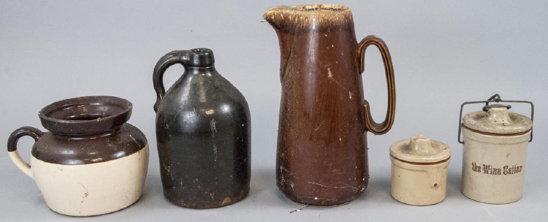 Antique Stoneware Pitchers & Containers (1 of 5)