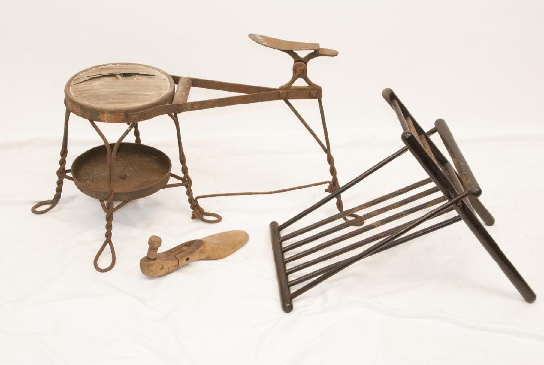 Antique Cobbler, Shoe Shine Bench & Foot Rest (1 of 3)