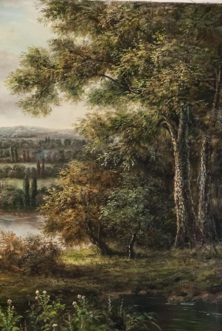 Oil on Canvas, Winding Riverscape Painting (1 of 3)