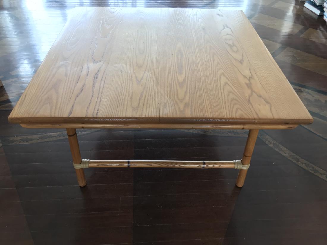 Vintage Bamboo & Wood Coffee Table: Vintage Bamboo & Wood Coffee Table. Measures 17 x 30 x 30 inches. From a New Canaan, Connecticut designer decorated estate.