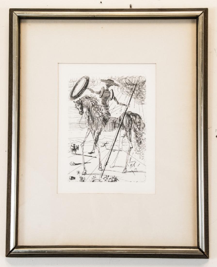 Salvador Dali Framed Don Quixote Engraving Print (1 of 6)