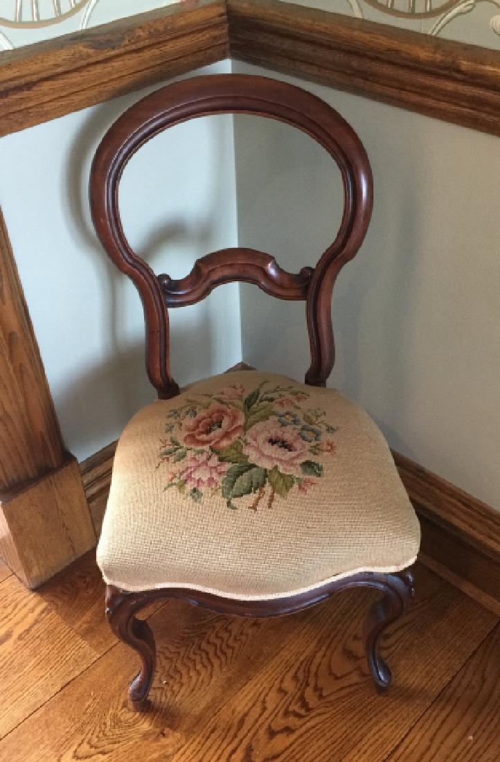 Antique 19th C Victorian Needlepoint Chair (1 of 3)