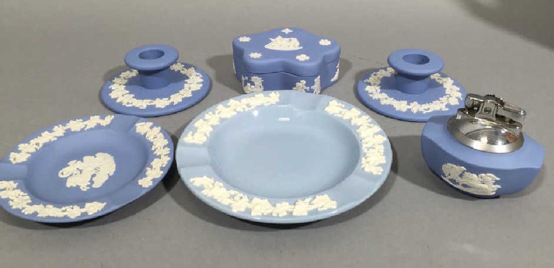 Collection of Wedgwood Blue Jasperware wLidded Box (1 of 6)