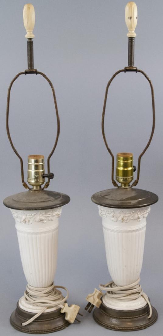 Two Vintage Porcelain Wedgwood Table Lamps (1 of 8)