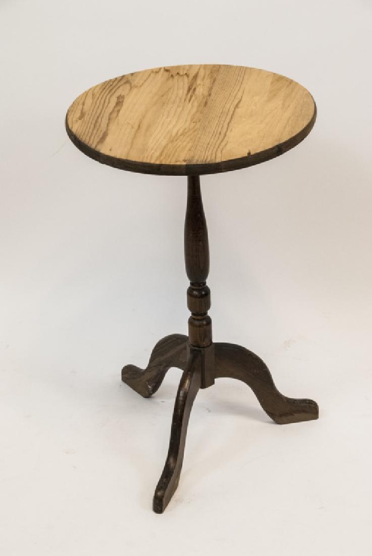 Vintage Small Round  Wooden Side Table With Cover (1 of 6)