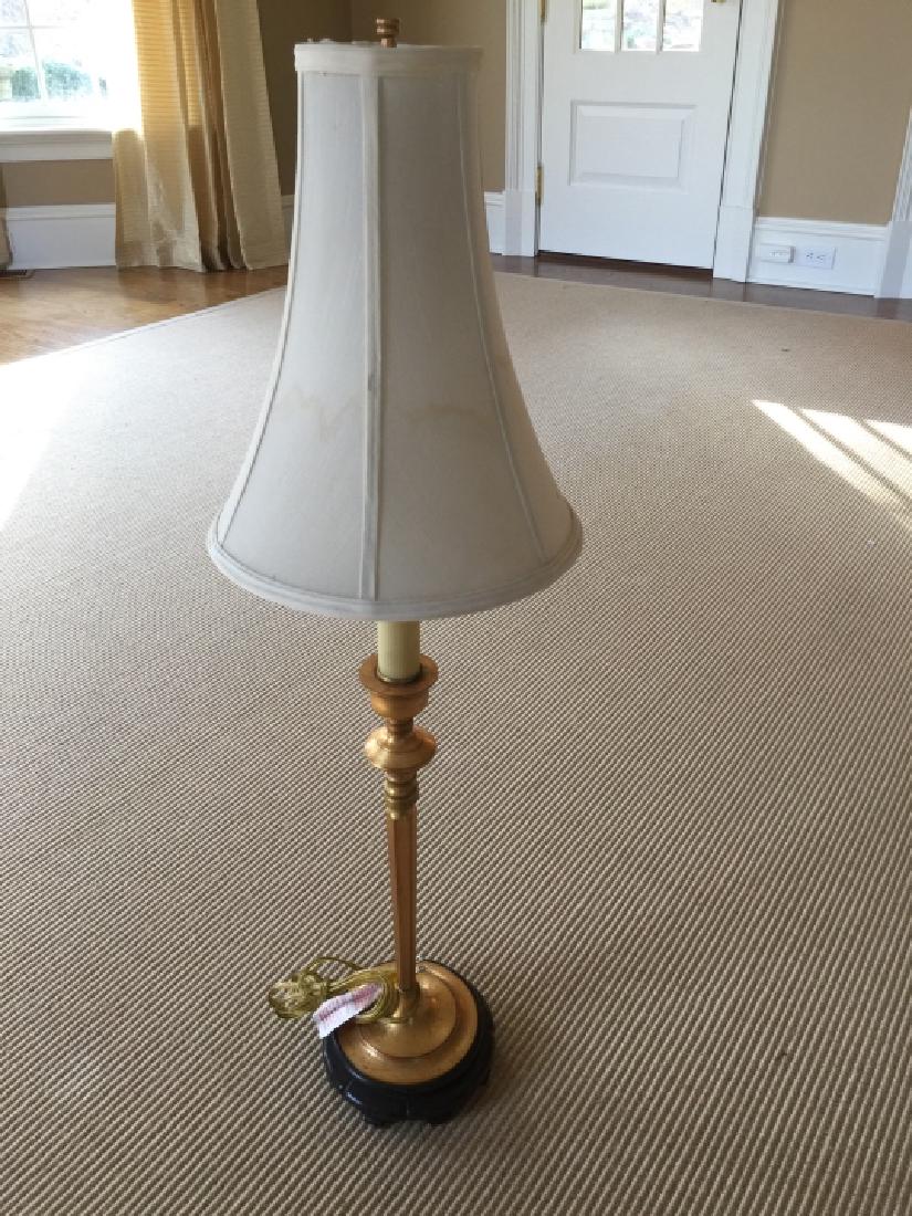 Gilt Ormolu Candlestick Lamp w Carved Chinese Base (1 of 3)