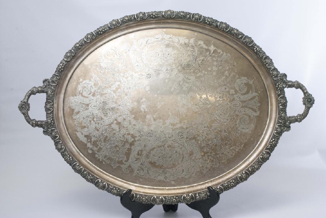 Walker & Hall Sheffield Handled Footed S/P Platter (1 of 3)