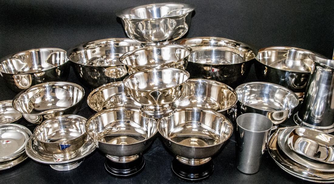 Collection of Vintage Silver Plate Yacht Trophies (1 of 7)