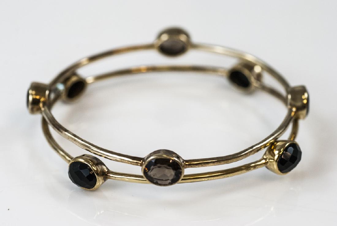Two Handmade Gold Filled Bangles w Gemstones (1 of 5)