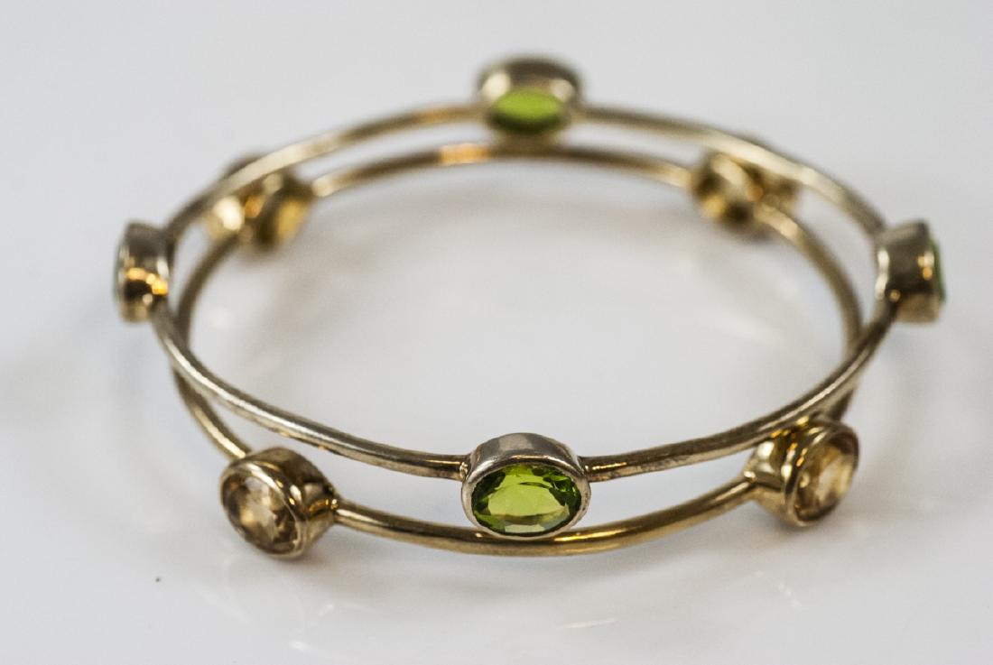 Two Handmade Gold Filled Bangles w Gemstones (1 of 5)