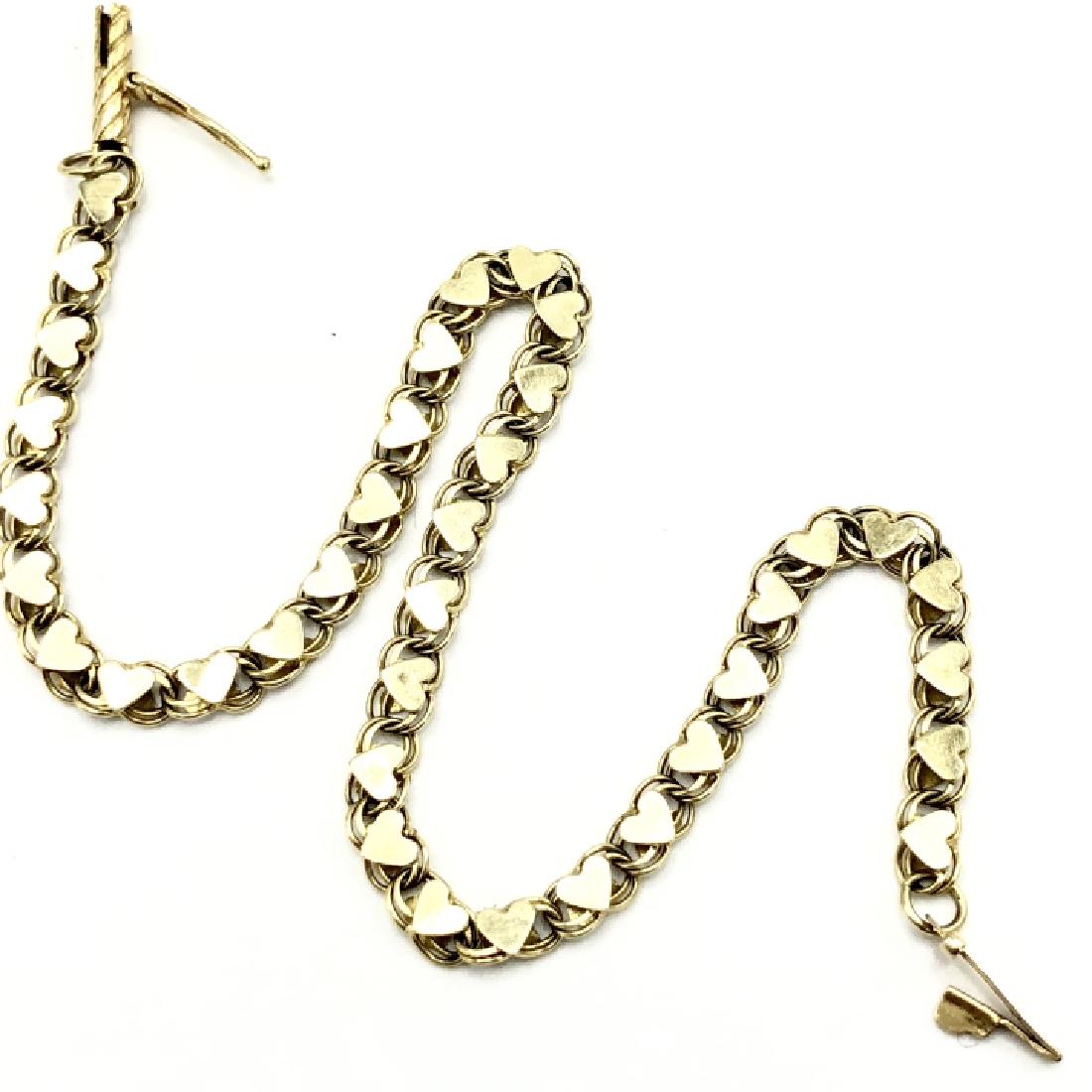 Vintage 14k Gold Heart Tennis Bracelet (1 of 5)