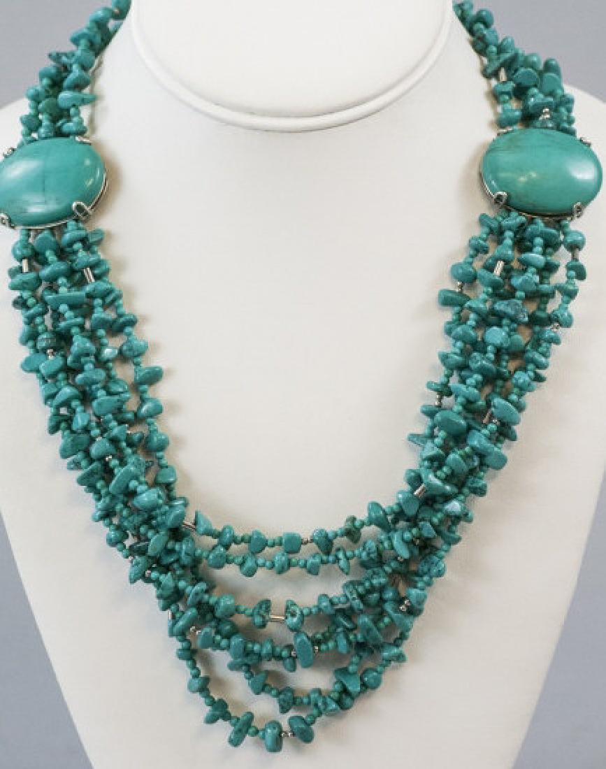 Multi Strand Native American Turquoise Necklace (1 of 6)