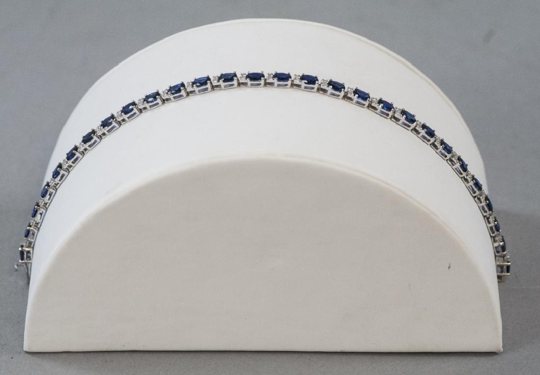 Estate 14kt White Gold Sapphire & Diamond Bracelet (1 of 4)