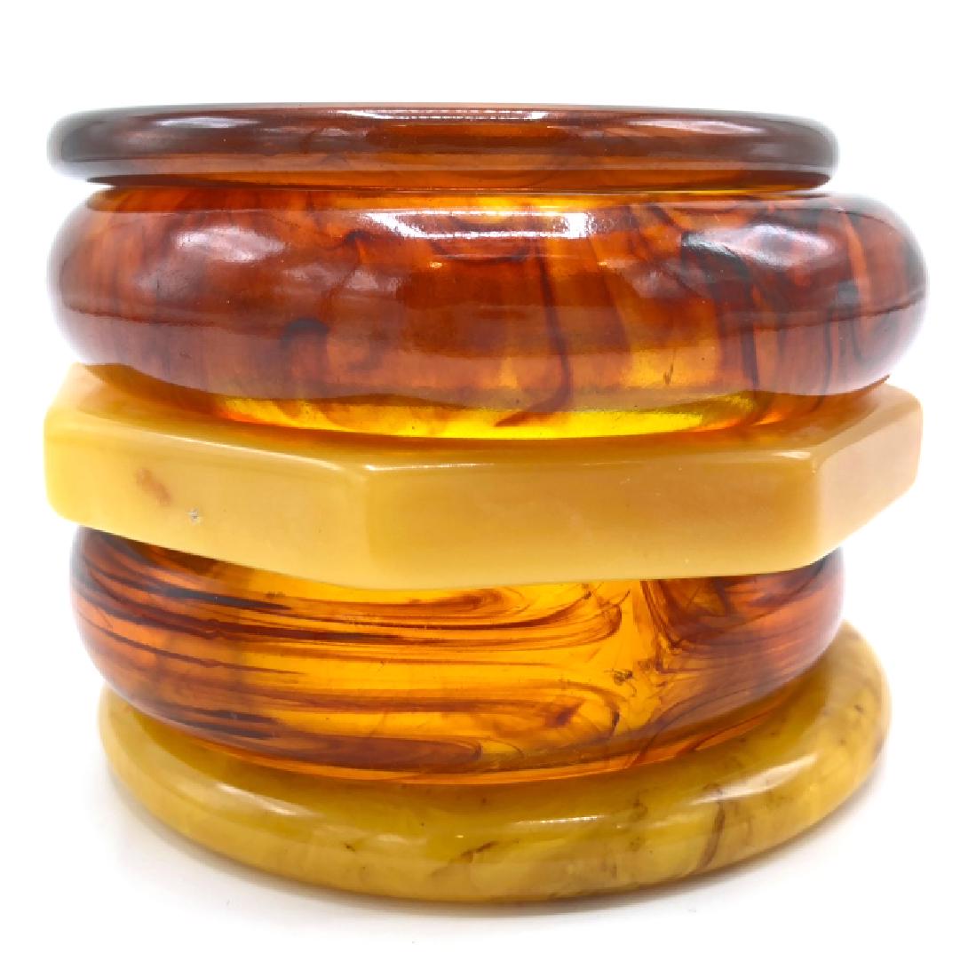 Stack of Vintage Bakelite Marbleized Bangles (1 of 3)