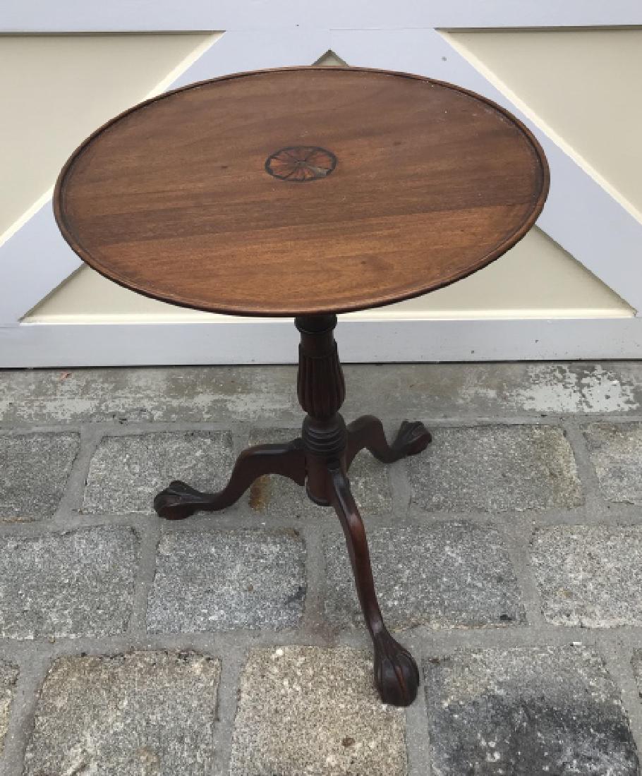 Antique Marquetry Inlaid Round Tilt Top Table (1 of 3)