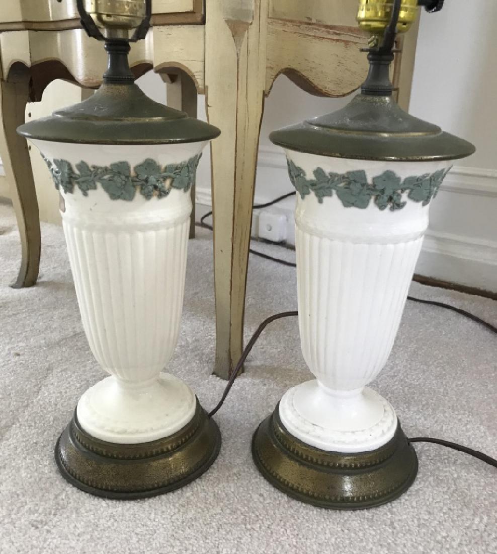 Pair of English Wedgwood Porcelain Table Lamps (1 of 2)