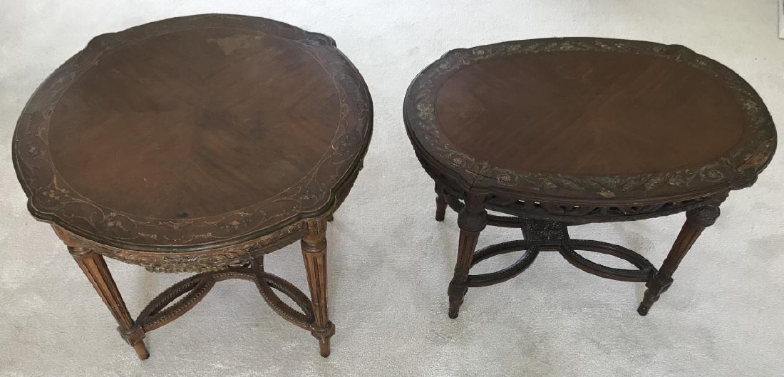 2 Antique Marquetry Inlaid French Style End Tables (1 of 5)