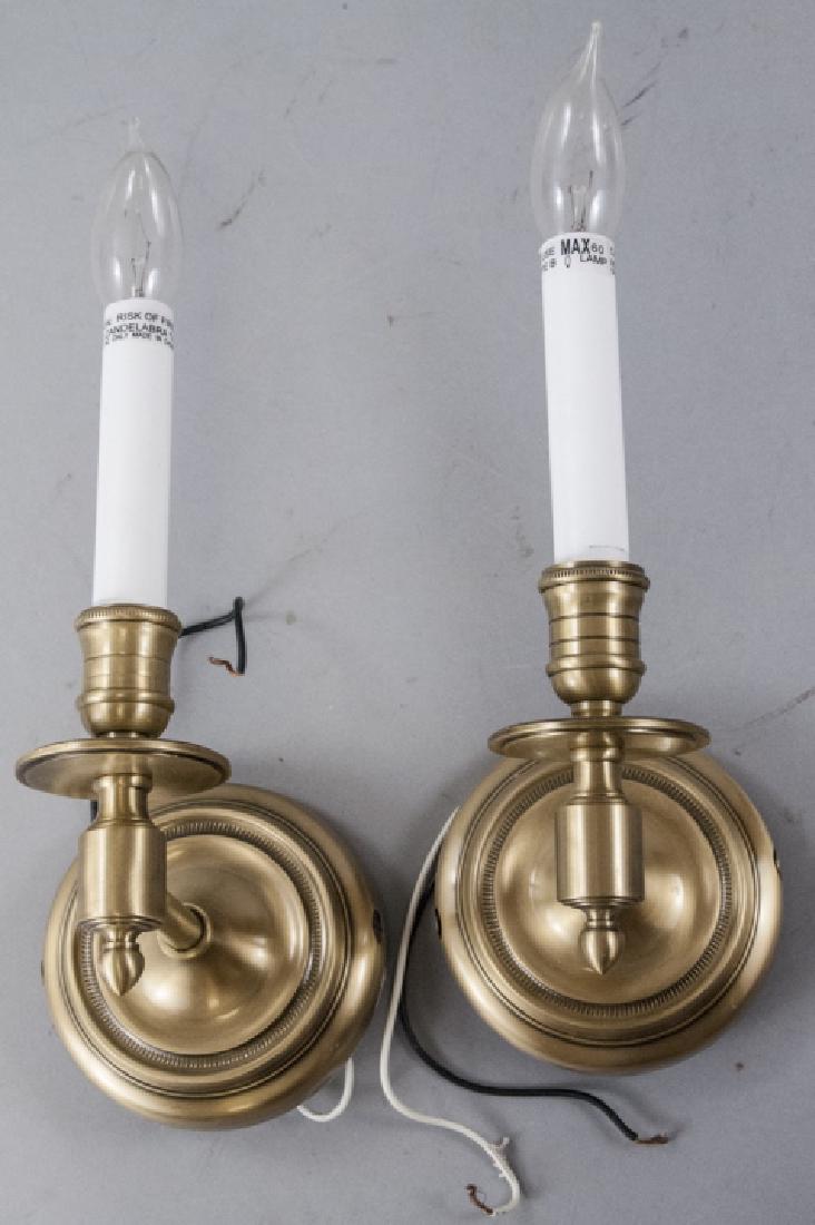 Pair Restoration Hardware Brass Wall Sconces (1 of 6)
