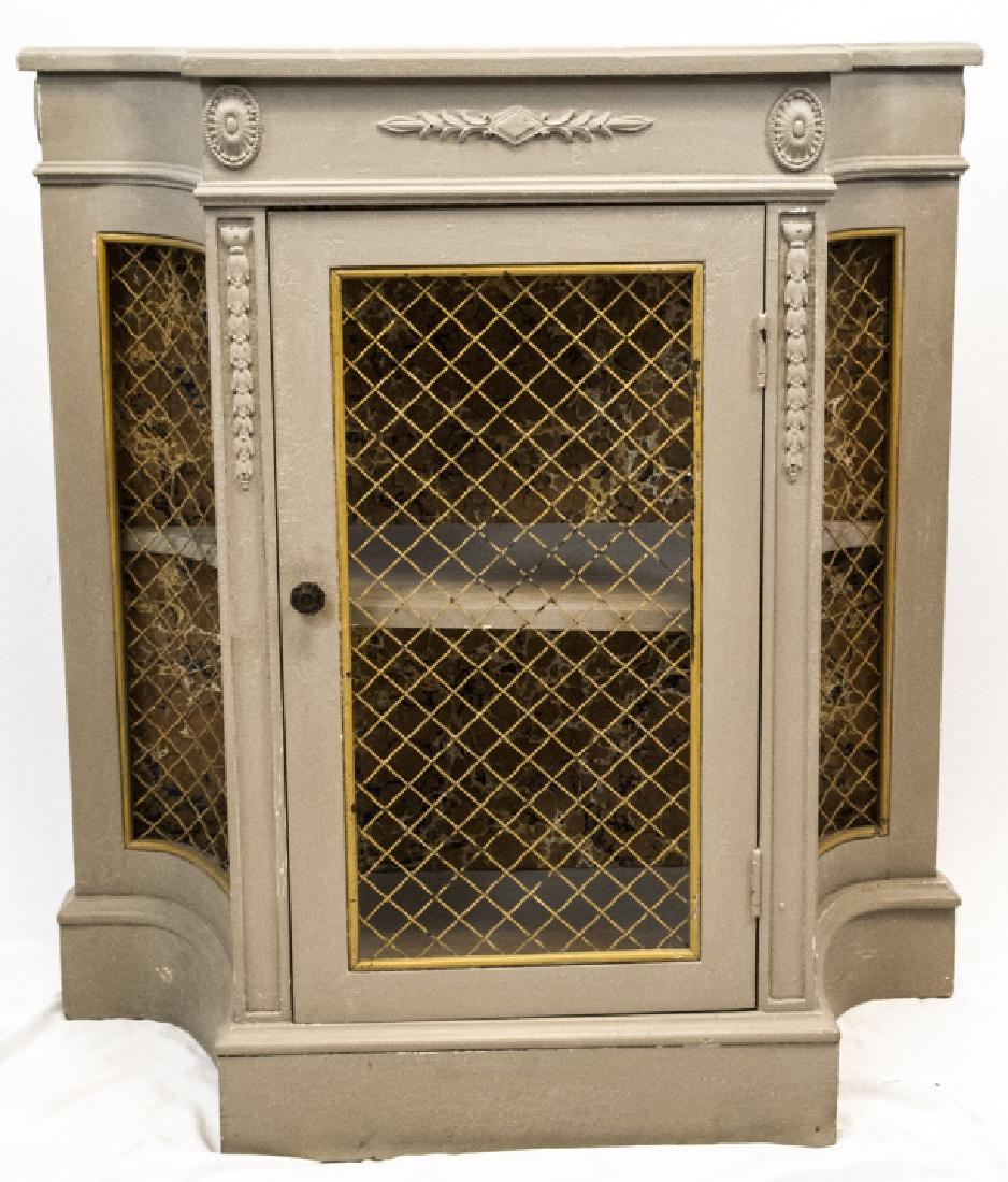 Hollywood Regency Style Cabinet Console Mesh Doors (1 of 6)