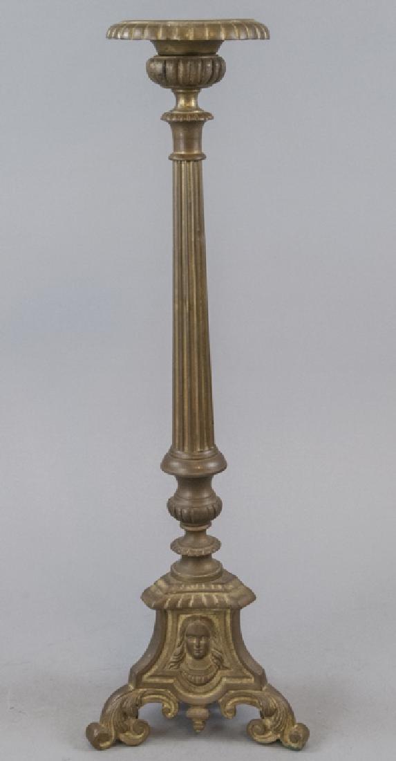 Antique 19th C Holy Trinity Altar Candlestick (1 of 4)