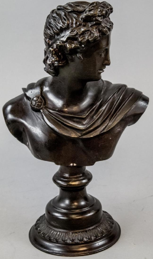 Greco Roman Style Bronze Bust Form Statue (1 of 5)