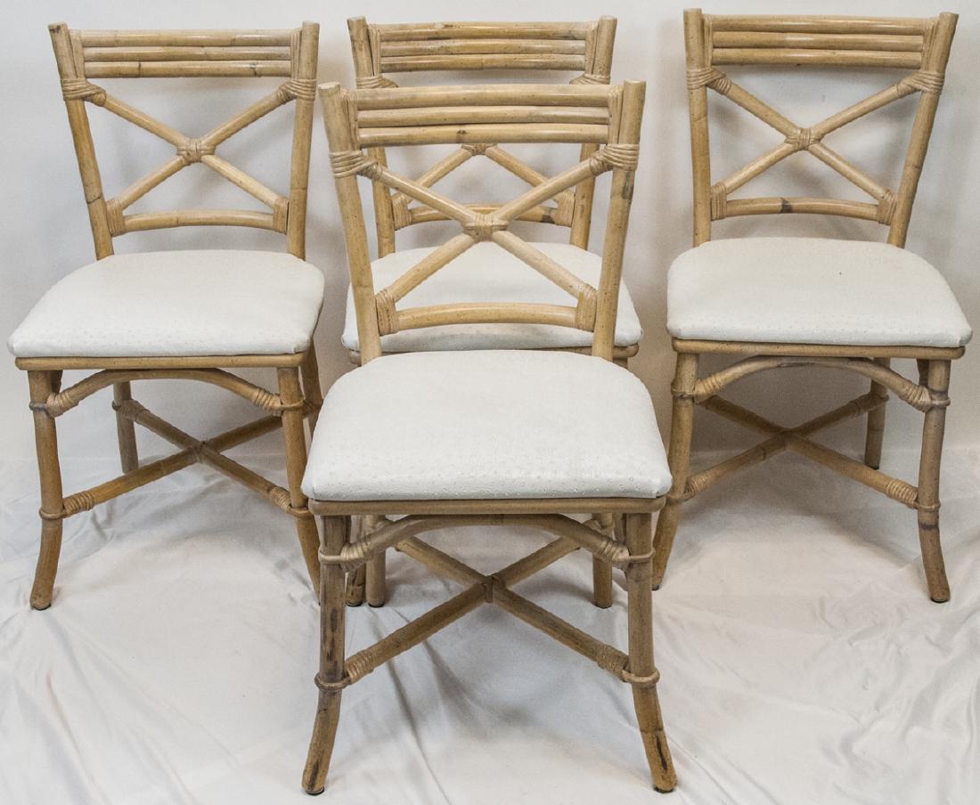 Set of Four Painted Bamboo Dining Room Chairs (1 of 5)