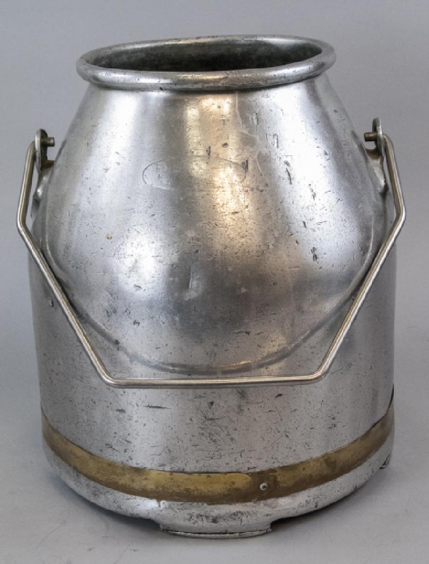 Antique Polished Metal Industrial Farm Milk Bucket (1 of 5)