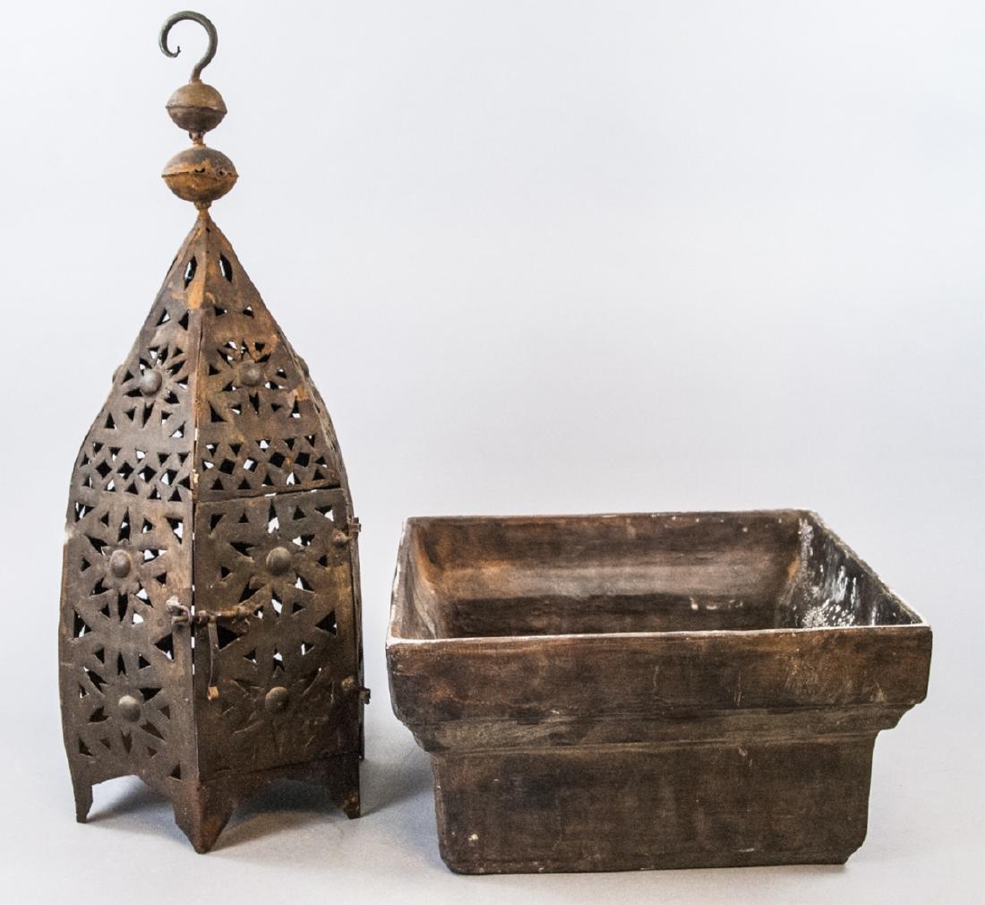 Handmade Welded Steel Cut Out Lantern, Outdoor Pot (1 of 6)