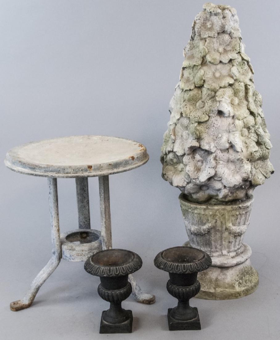 Garden Topiary, Pr. Bronze Urns, Garden Stool (1 of 5)