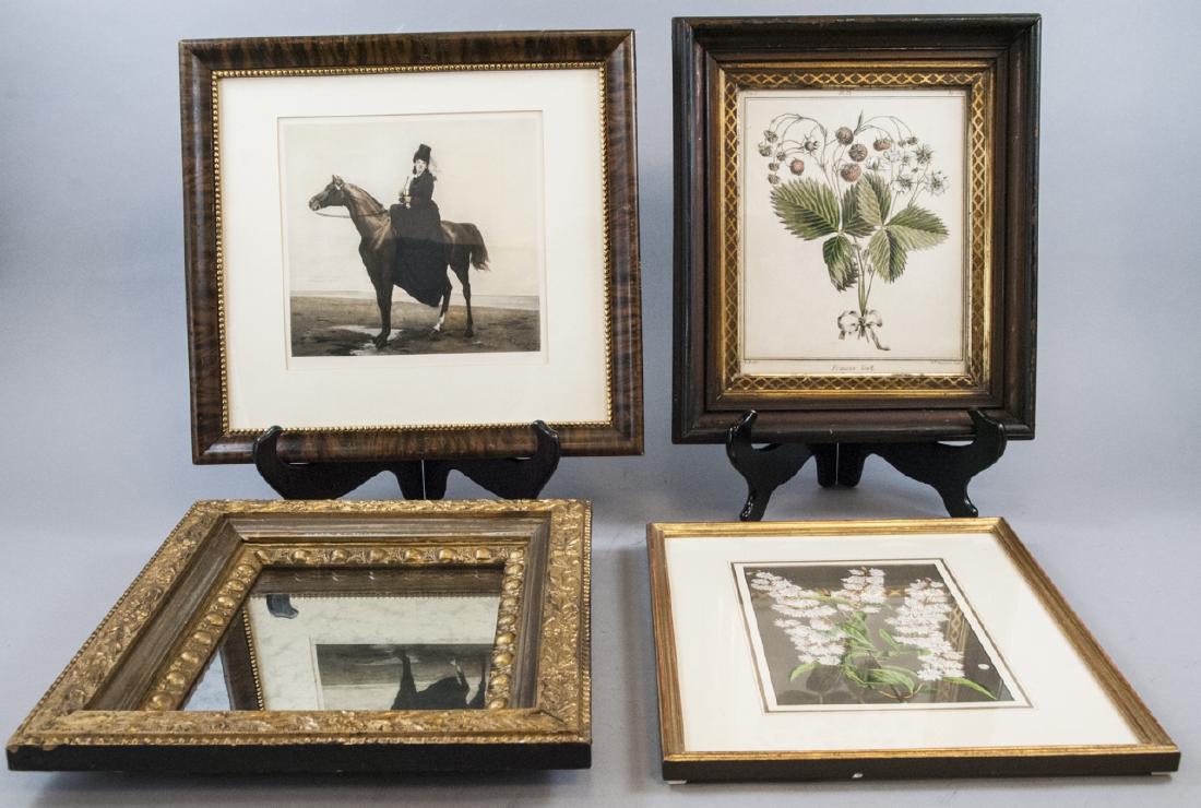 Antique Framed Prints and Smoked Glass Mirror (1 of 6)