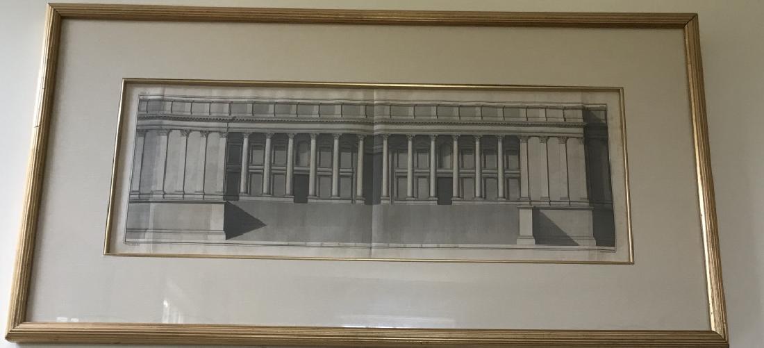 Antique 19th C Custom Framed Architectural Print (1 of 2)